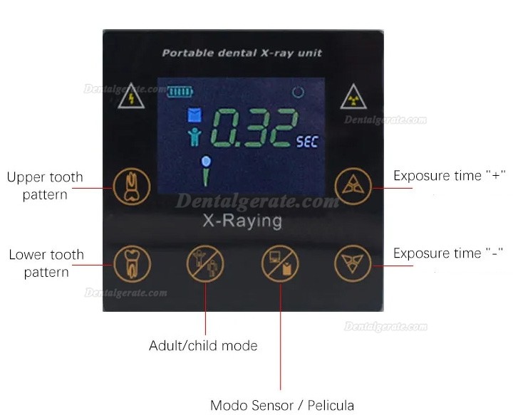 Dental Mobiles Digitales R&ouml;ntgenger&auml;t RAY-100 Handheld Zahnarzt R&ouml;ntgenger&auml;t (Bunter Touchscreen)